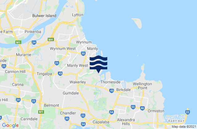 Mappa delle maree di Manly West, Australia