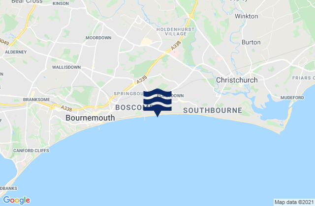 Mappa delle maree di Manor Steps Beach, United Kingdom