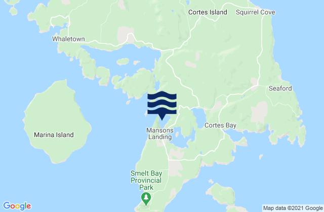 Mappa delle maree di Manson Bay, Canada