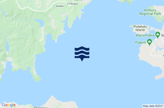Mappa delle maree di Manukau Harbour, New Zealand