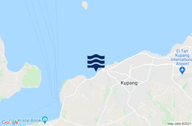 Mappa delle maree di Manutapen, Indonesia