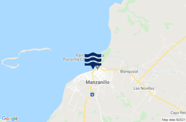 Mappa delle maree di Manzanillo, Cuba