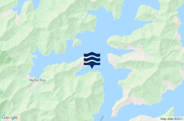 Mappa delle maree di Maori Bay, New Zealand