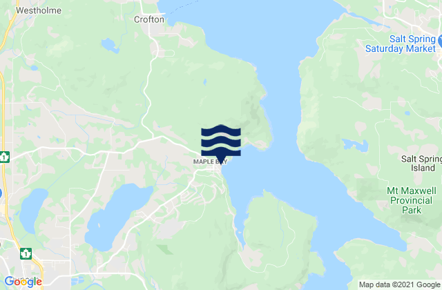 Mappa delle maree di Maple Bay, Canada