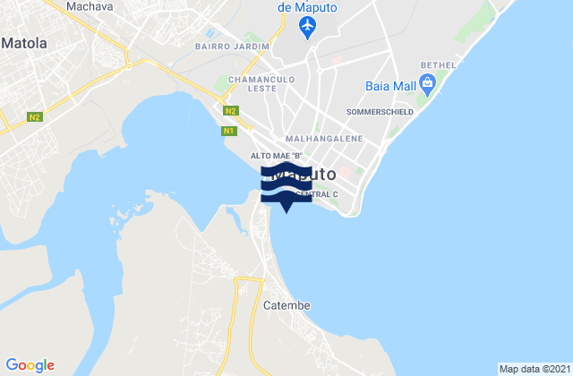 Mappa delle maree di Maputo, Mozambique