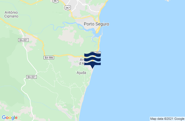 Mappa delle maree di Mar Aberto, Brazil