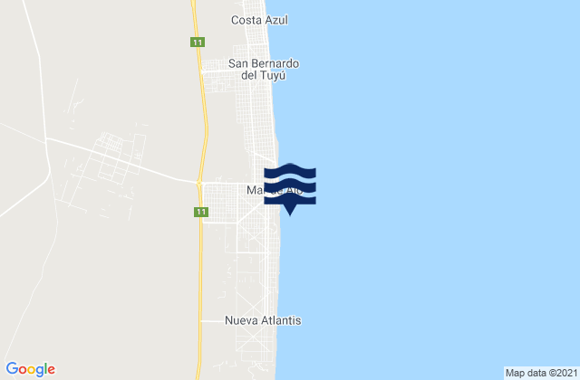 Mappa delle maree di Mar de Ajo, Argentina