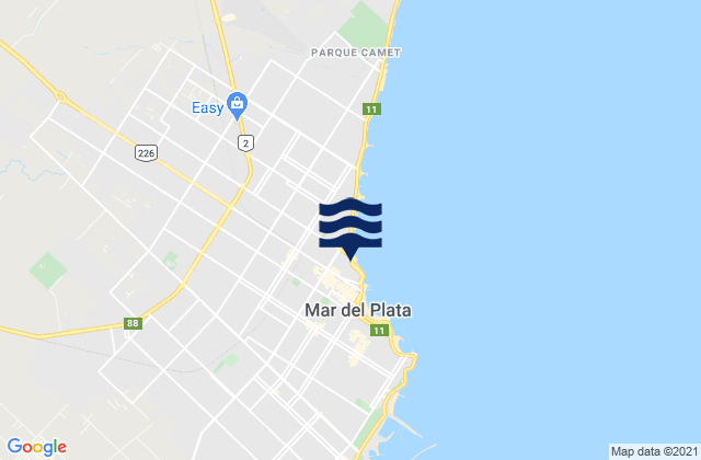 Mappa delle maree di Mar del Plata, Argentina