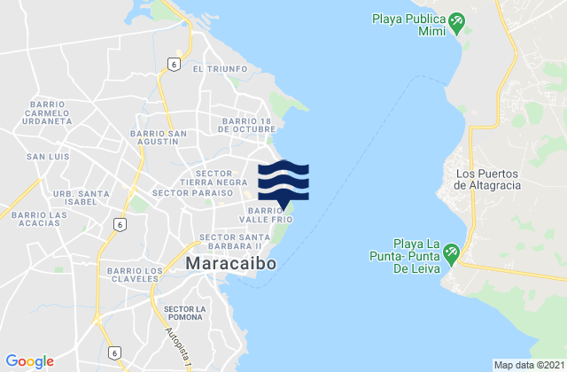 Mappa delle maree di Maracaibo, Venezuela