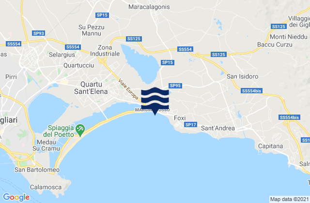 Mappa delle maree di Maracalagonis, Italy