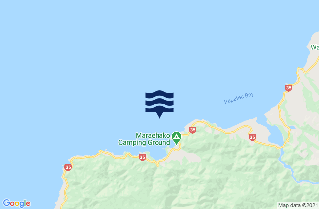 Mappa delle maree di Maraehako Bay, New Zealand