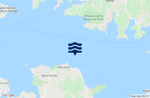 Mappa delle maree di Maraetai , New Zealand