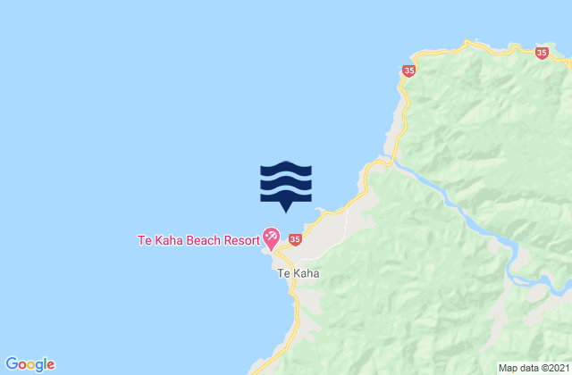 Mappa delle maree di Maraetai Bay, New Zealand