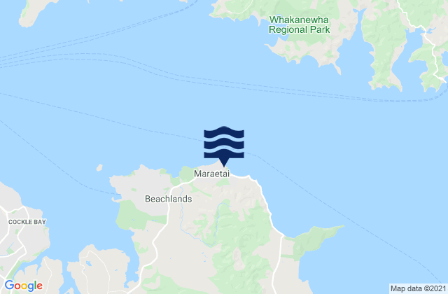 Mappa delle maree di Maraetai Beach, New Zealand