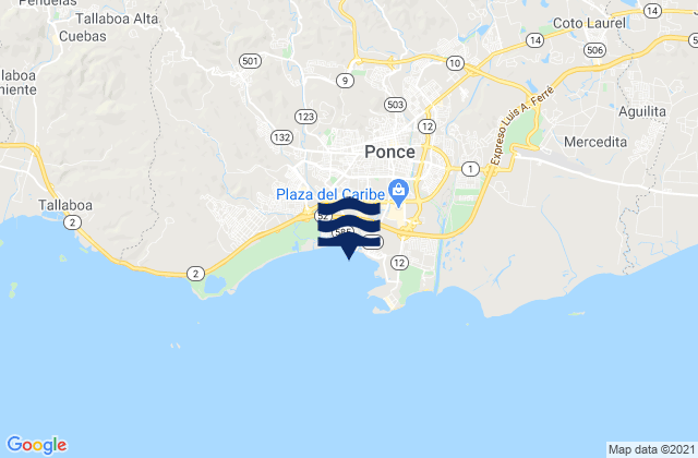 Mappa delle maree di Maragüez Barrio, Puerto Rico