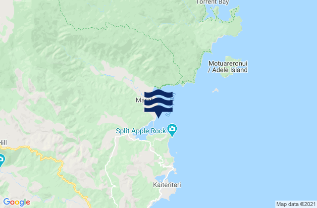 Mappa delle maree di Marahau Abel Tasman, New Zealand