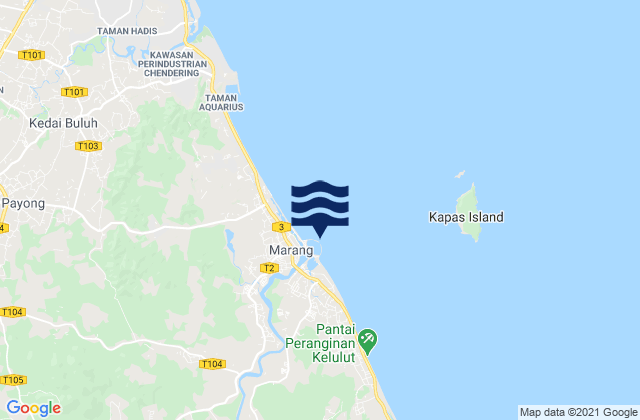 Mappa delle maree di Marang, Malaysia