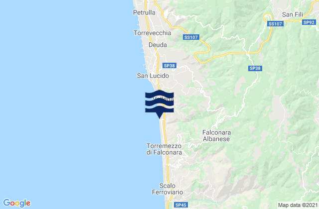 Mappa delle maree di Marano Principato, Italy
