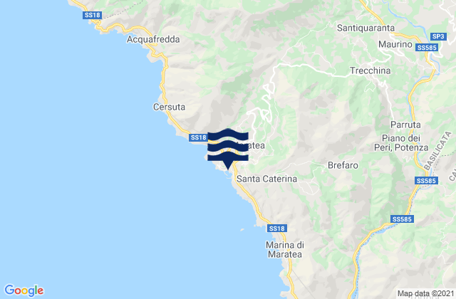Mappa delle maree di Maratea, Italy
