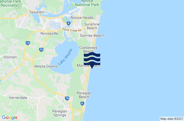 Mappa delle maree di Marcus Beach, Australia