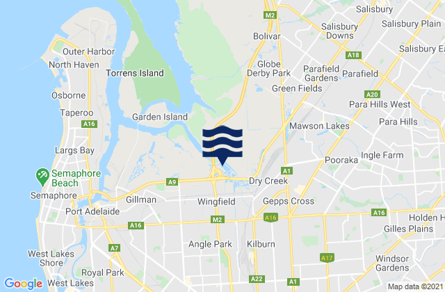 Mappa delle maree di Marden, Australia