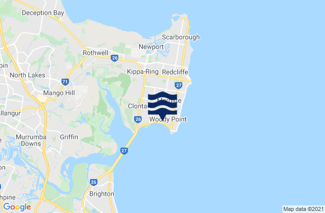 Mappa delle maree di Margate, Australia