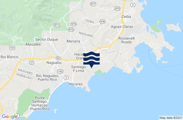 Mappa delle maree di Mariana Barrio, Puerto Rico