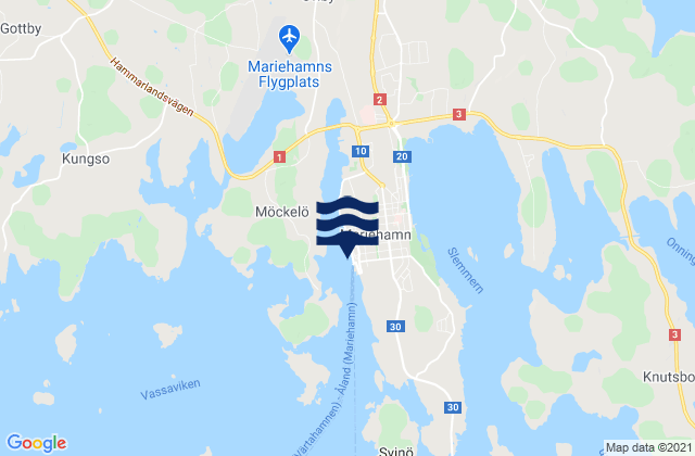Mappa delle maree di Mariehamn, Aland Islands