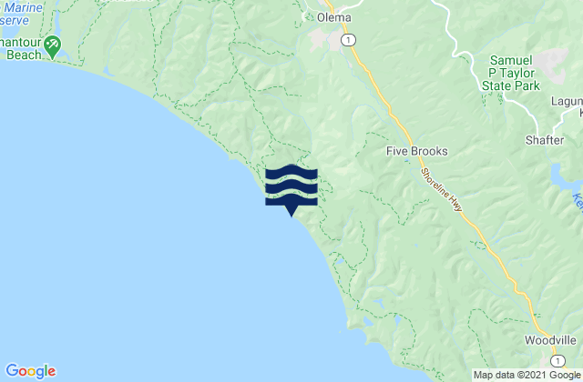 Mappa delle maree di Marin County, United States