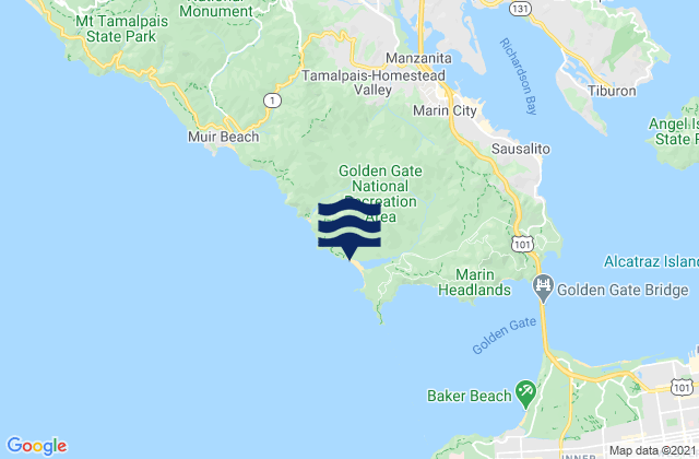Mappa delle maree di Marin County, United States