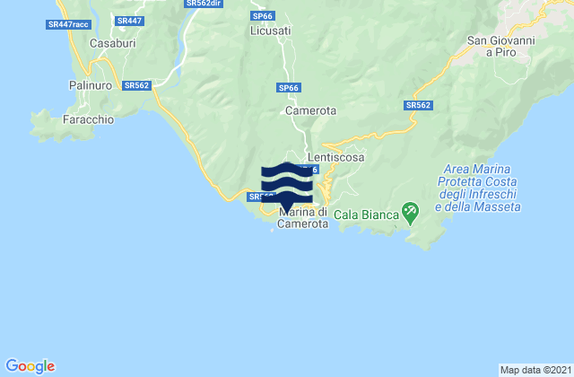 Mappa delle maree di Marina di Camerota, Italy