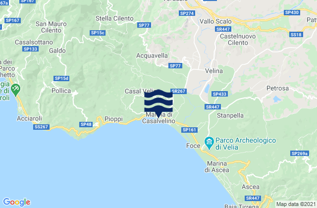 Mappa delle maree di Marina di Casal Velino, Italy
