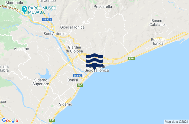 Mappa delle maree di Marina di Gioiosa Ionica, Italy