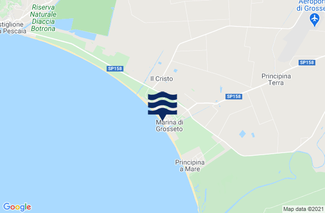 Mappa delle maree di Marina di Grosseto, Italy