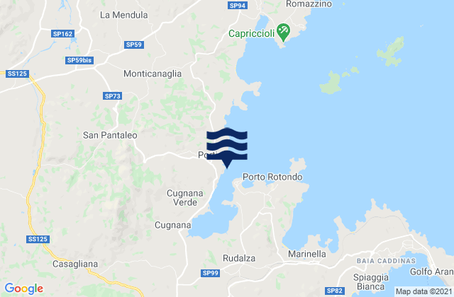 Mappa delle maree di Marina di Portisco, Italy