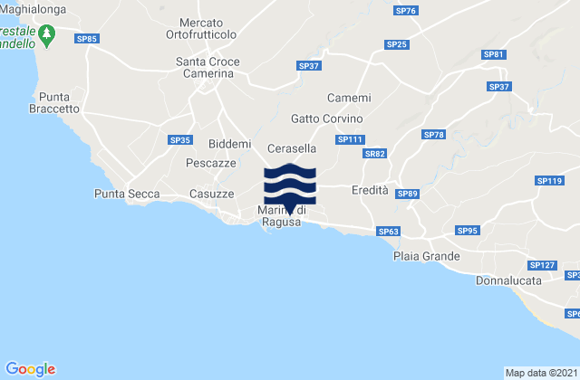 Mappa delle maree di Marina di Ragusa, Italy
