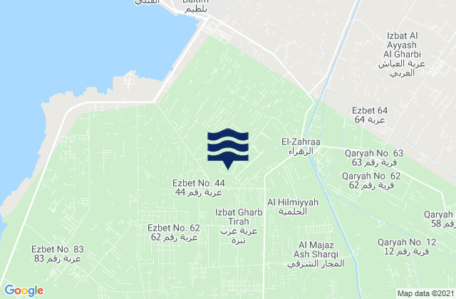 Mappa delle maree di Markaz al Ḩāmūl, Egypt