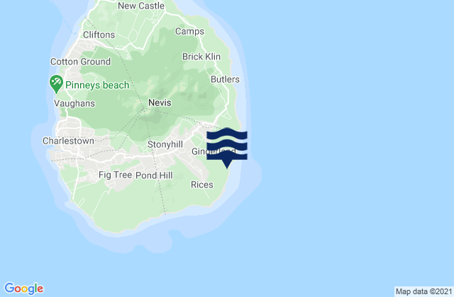 Mappa delle maree di Market Shop, Saint Kitts and Nevis
