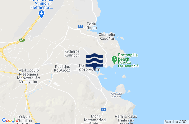 Mappa delle maree di Markópoulo, Greece