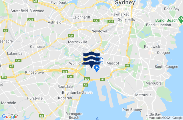 Mappa delle maree di Marley, Australia