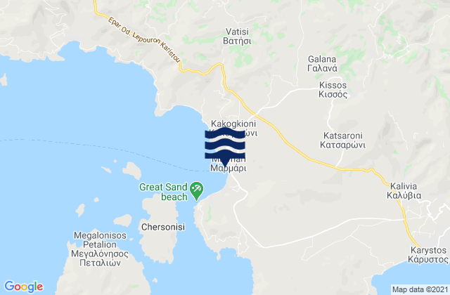 Mappa delle maree di Marmárion, Greece