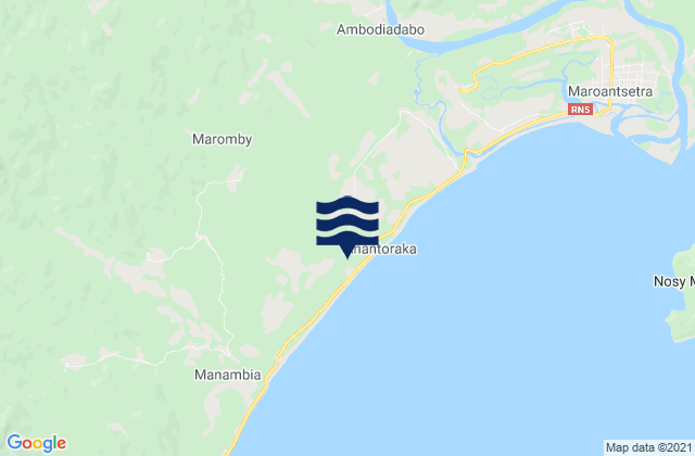 Mappa delle maree di Maroantsetra District, Madagascar