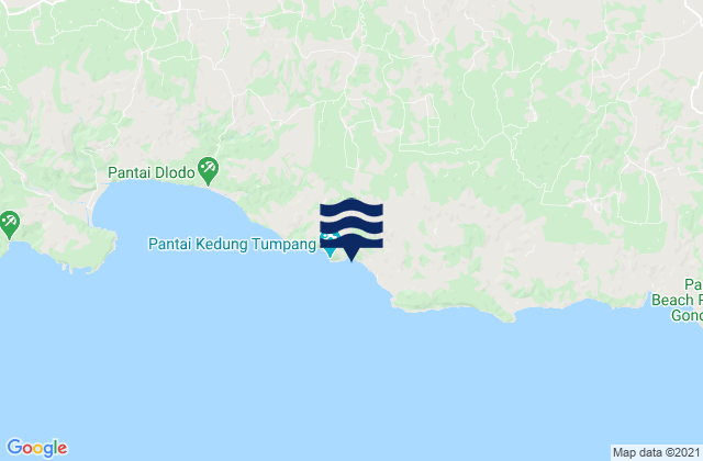 Mappa delle maree di Maron, Indonesia