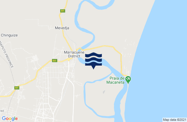 Mappa delle maree di Marracuene District, Mozambique
