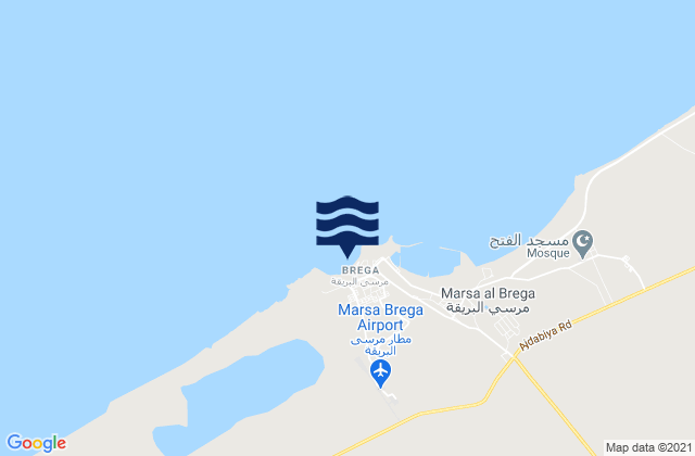 Mappa delle maree di Marsa Brega, Greece