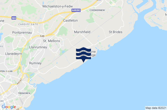 Mappa delle maree di Marshfield, United Kingdom