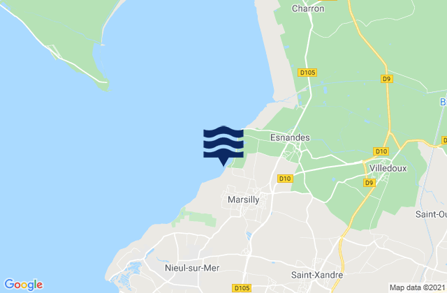 Mappa delle maree di Marsilly, France