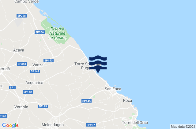 Mappa delle maree di Martano, Italy