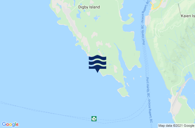 Mappa delle maree di Martini Island, Canada