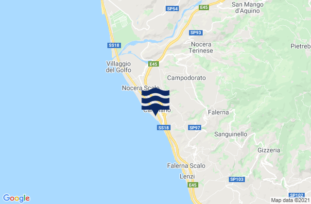 Mappa delle maree di Martirano, Italy
